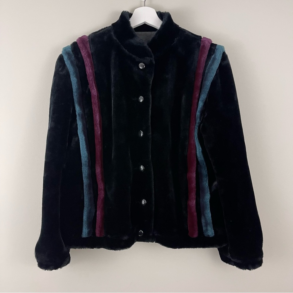 Vintage Casper A Borg Fabric Faux Fur Jacket Coat